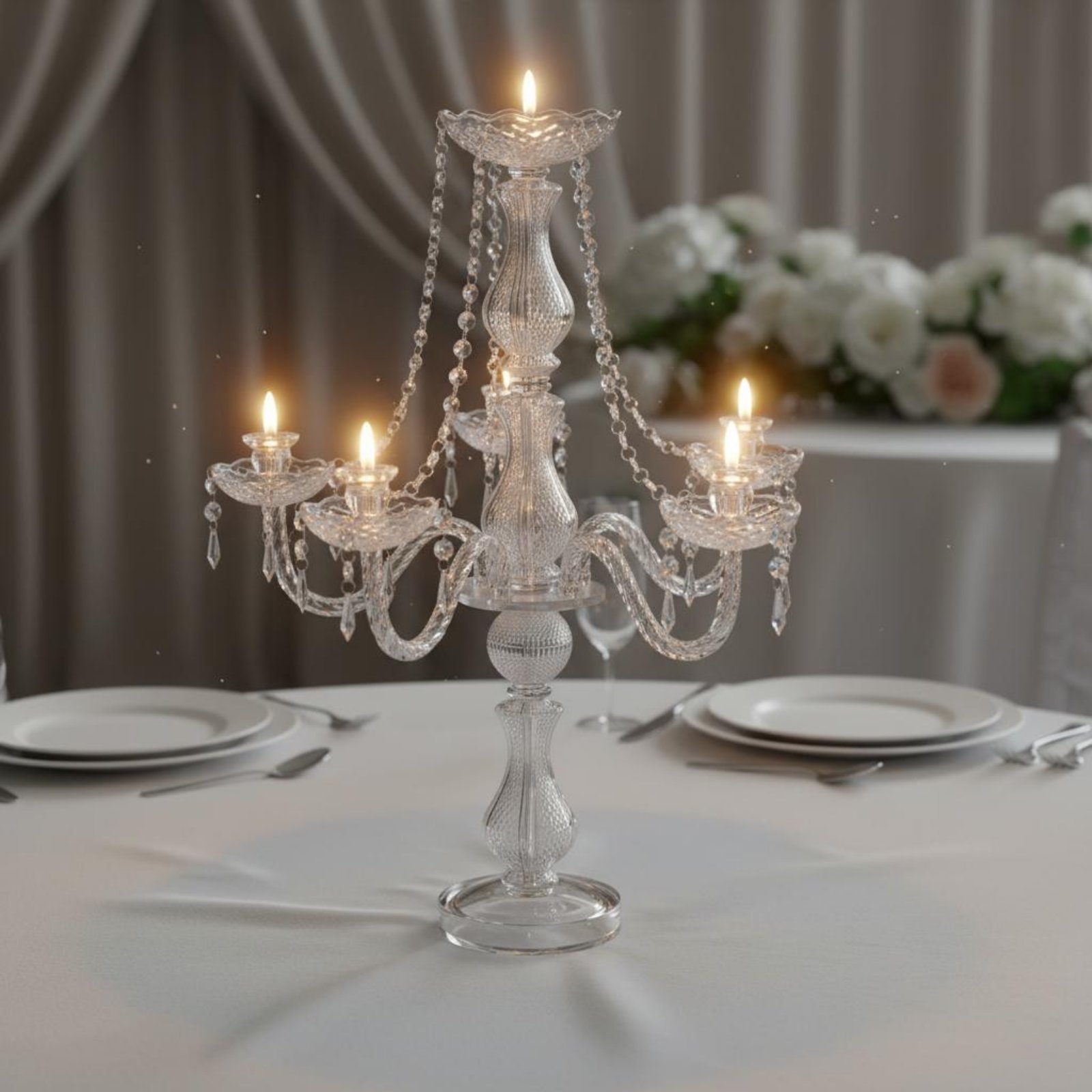Candle Holder Supplies - Хрустальный канделябр: Элегантный свадебный подсвечник, роскошный
